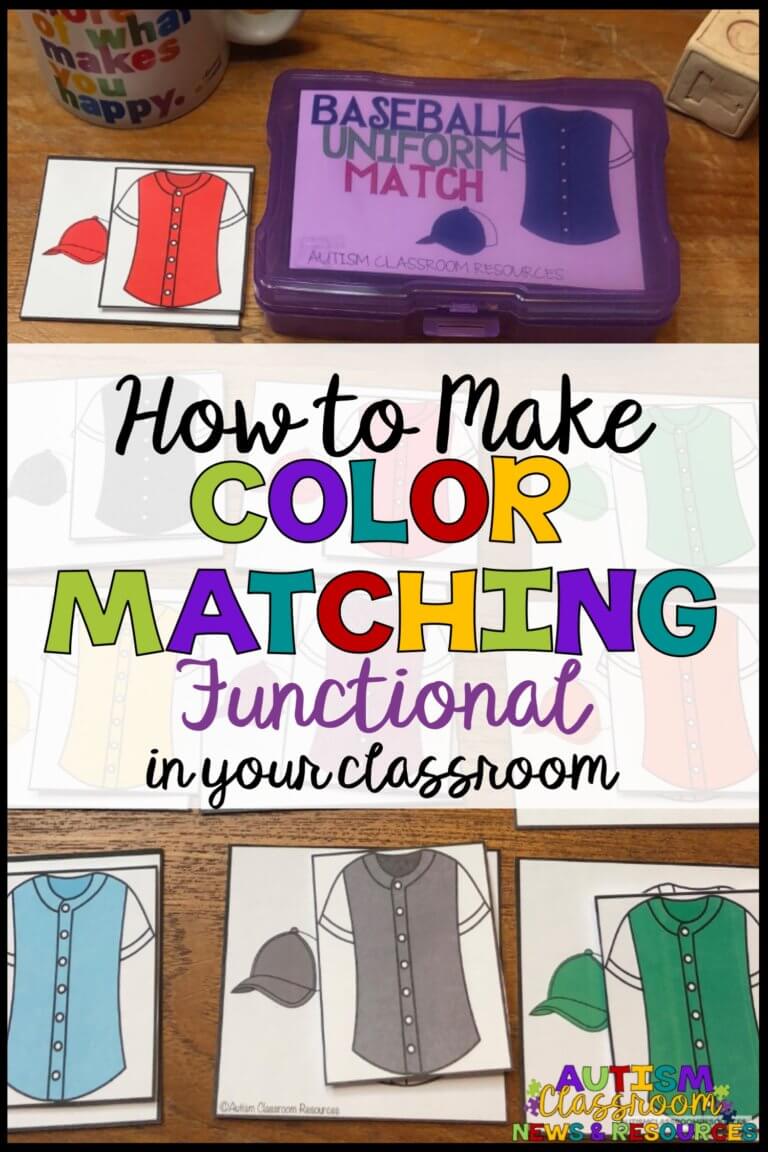 The key to age-appropriate tasks, even when we are teaching basic skills like color matching, is to think about how they are used in the real world. #functionalskills #lifeskills #colormatching #matchingcolors #filefolderactivities #worktasks