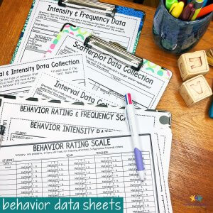 behavior data sheets