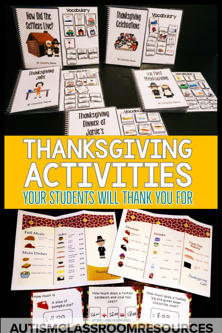 The time before winter break can be rough in the special education classroom. Check out these Thanksgiving activities to keep your students engaged. Don’t worry, I’ve got you covered with some freebies too! #thanksgivingactivities #specialeducation