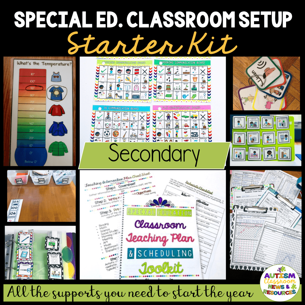 Special ed Classroom Set Up Starter Kit Secondary