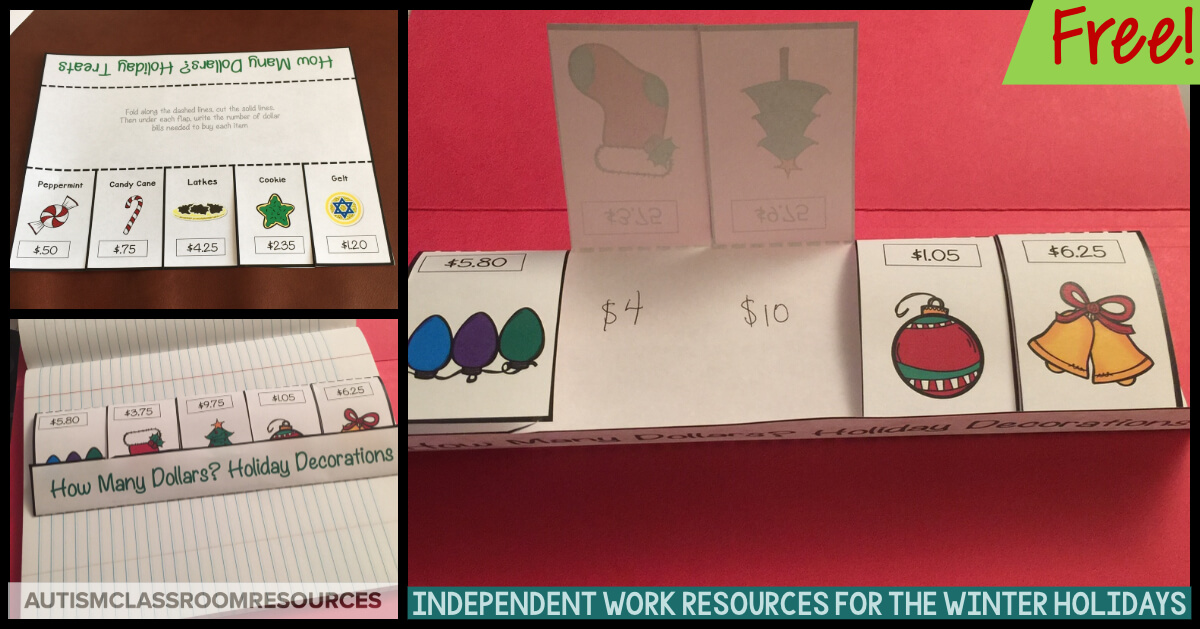 These foldables are free. Such a cool way to get students engaged with using the next collar up strategy for purchasing items. Click through to grab them for your classroom. #nextdollarup #christmasfoldables