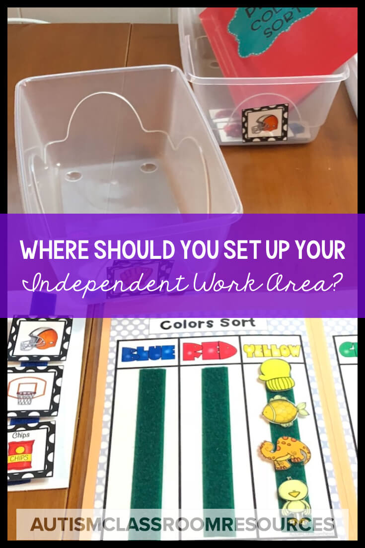 I recently had someone ask me if the independent work area needs to be a separate area of the classroom. The answer isn't quite cut and dry, but here are some advantages that I thought I would share.