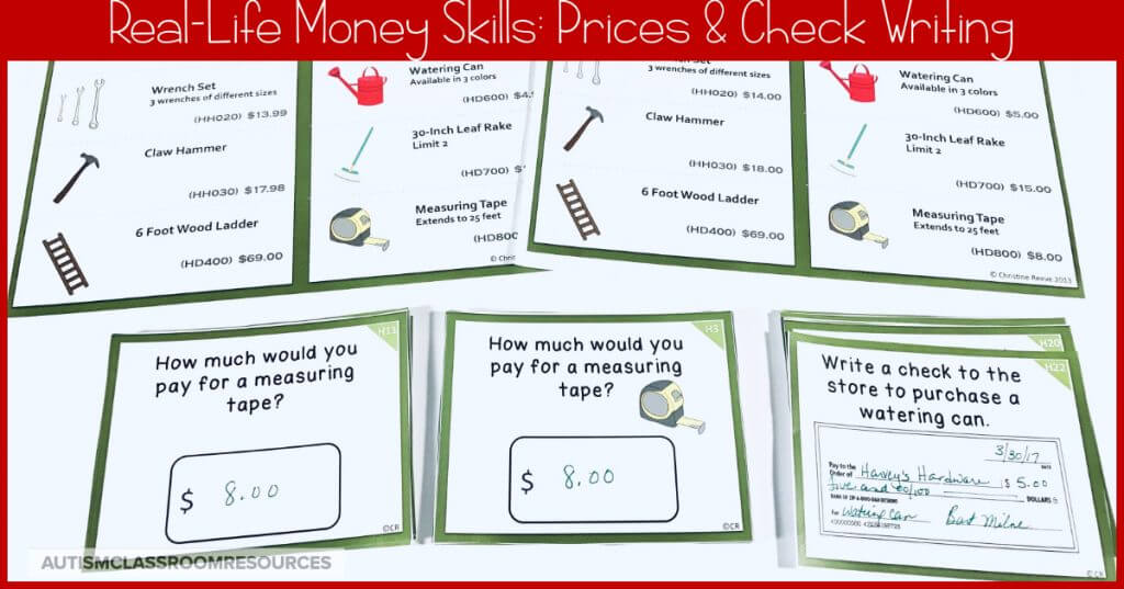 These tools are designed specifically to help students learn how to understand pricing, buying and using money in a store. They include tools and ideas for teaching debit card use, making change, writing checks, understanding sales flyers and more. Check it out to find out more.
