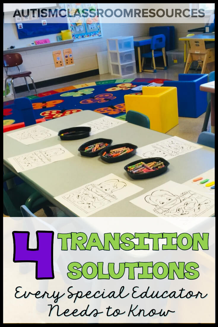 Do you struggle with transitions in your special ed classroom? Have you ever been running the classroom and the activity is going really well? And then you go to transition to the next activity and it falls apart? This post has got you covered! Check out this post for 4 solutions for common transition problems that get you off track. #specialeducation #classroommanagement