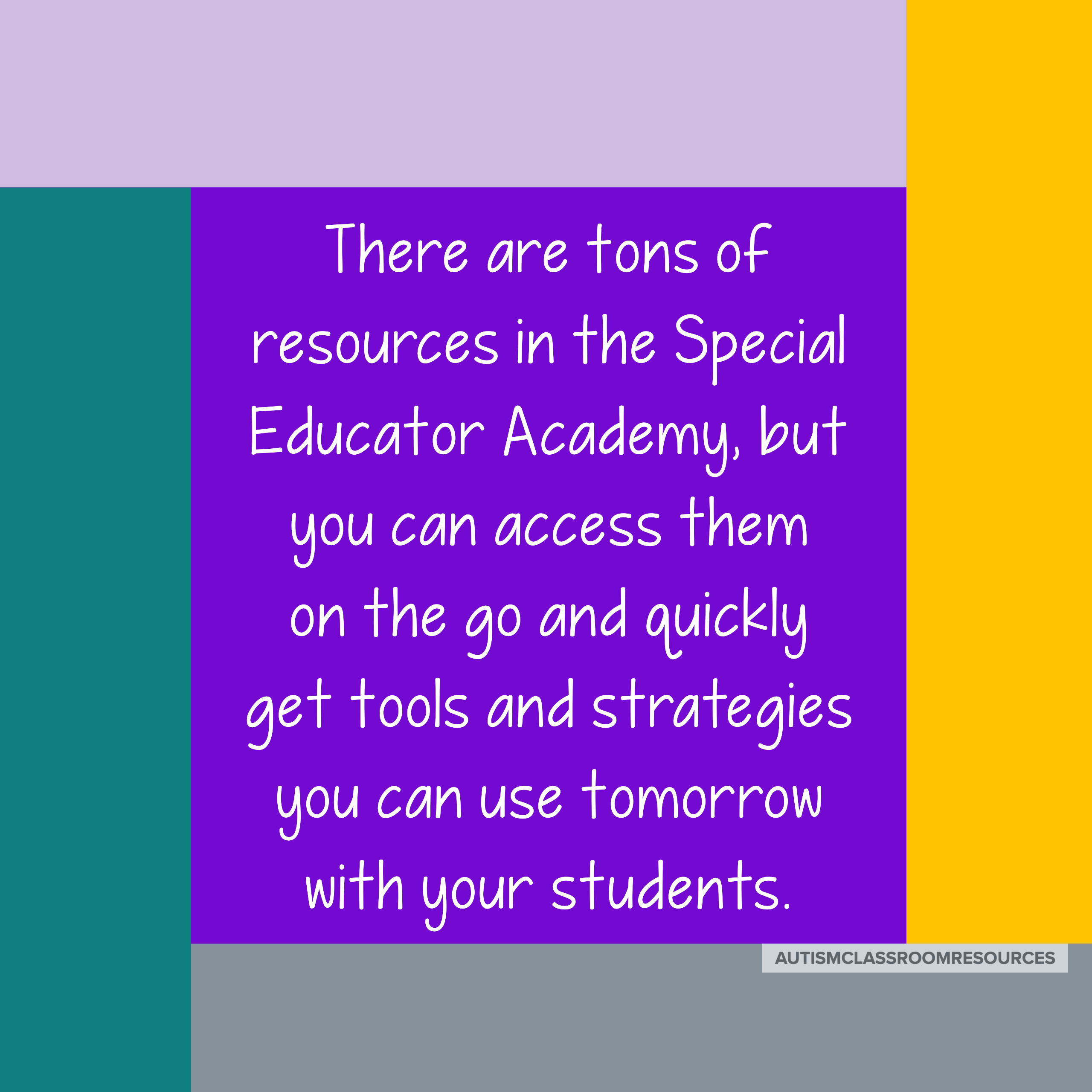 There are tons of resources in the Special Educator Academy, but you an access them on the go. Quickly get tools and strategies you can use tomorrow with your students. #specialeducation #specialeducatoracademy