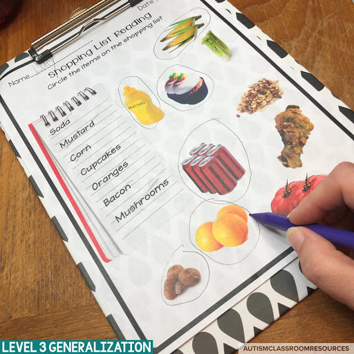 Level 3 of the functional sight words reading worksheets are designed to start generalizing students' reading comprehension skills to real-life settings. They are perfect for life skills classes and can save you time in both prep and data collection. Find out how in this post.