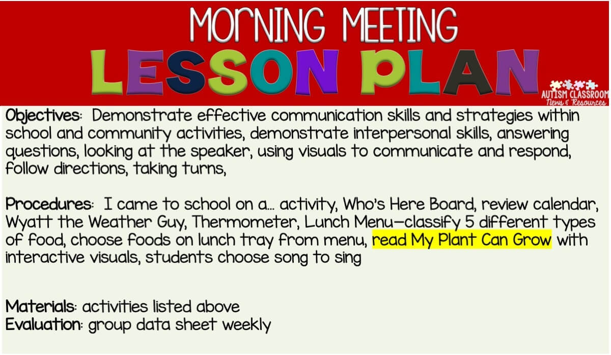 Lesson planning is one of the 10 steps for creating a morning meeting that your special ed class will love. Find out the other 9 steps in this post. #specialeducation #morningmeeting Christine Reeve Christine Reeve 8:06 PM Jun 12 If morning meeting or whole group activities have ever intimidated you as a special education teacher, you are not alone. Trying to figure out meaningful group activities for such diverse populations can be tough. But this post can help with 10 steps to make it the best part of your day! #morningmeeting #specialeducation Show more 2 of 7