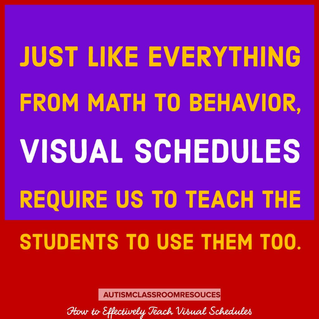 visual schedules in the classroom