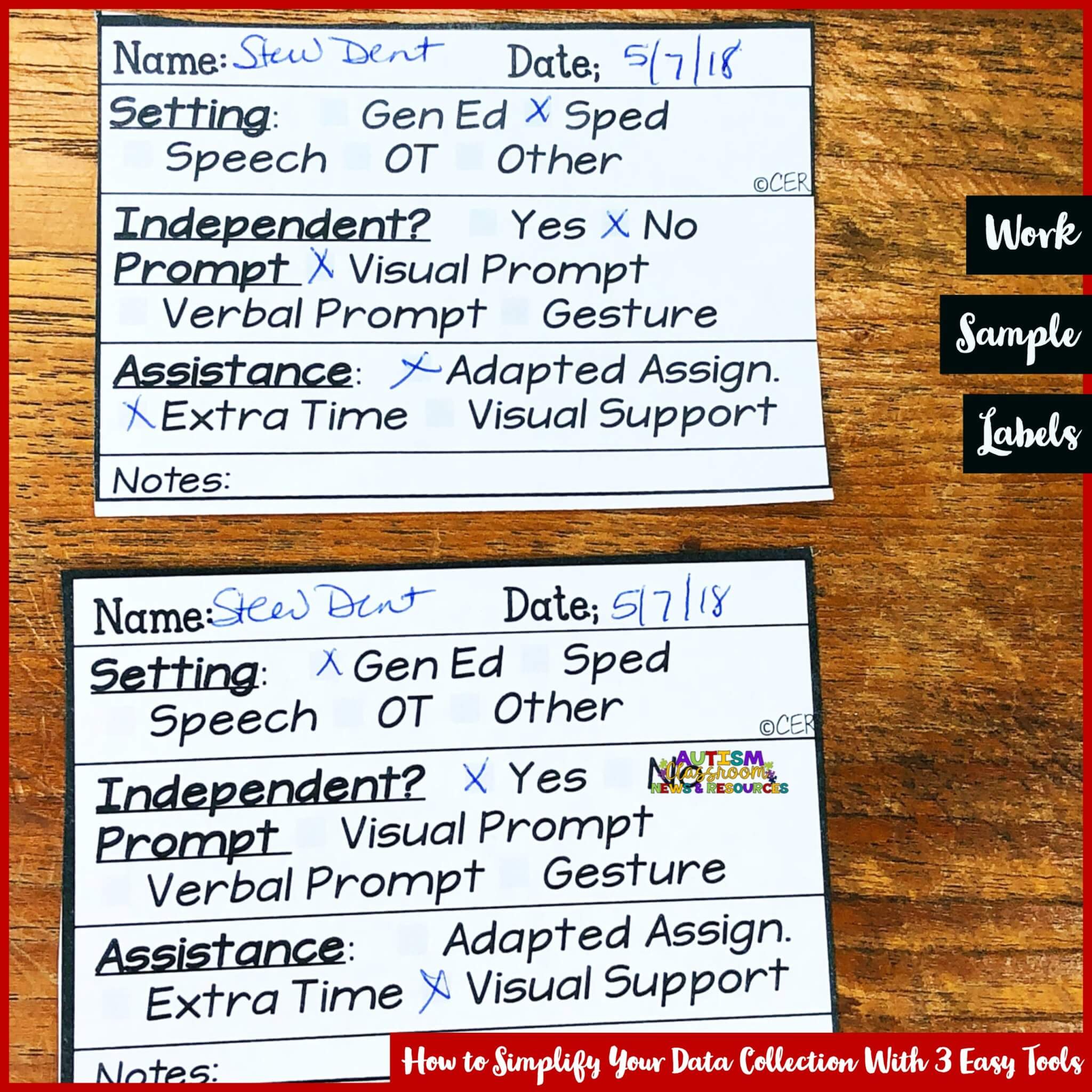 How To Simplify Your Data With 3 Easy Data Collection Tools Autism Classroom Resources