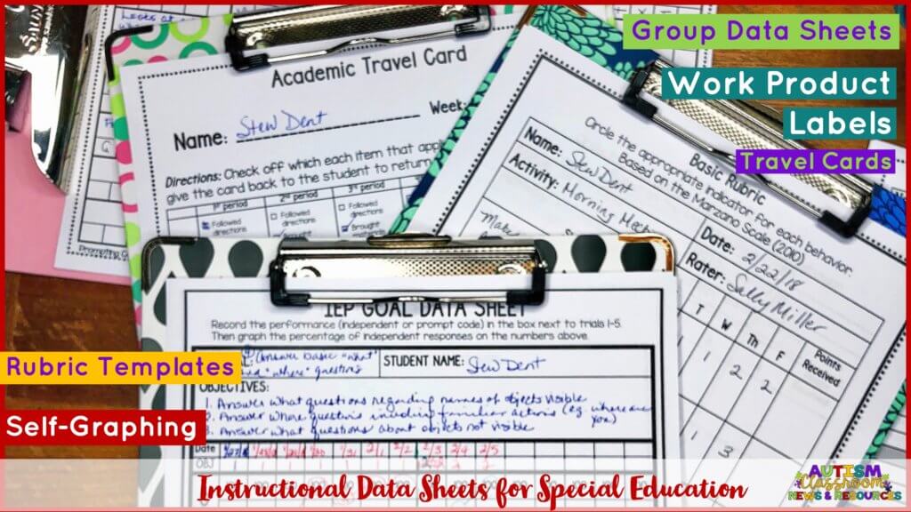 instructional data sheets for special education