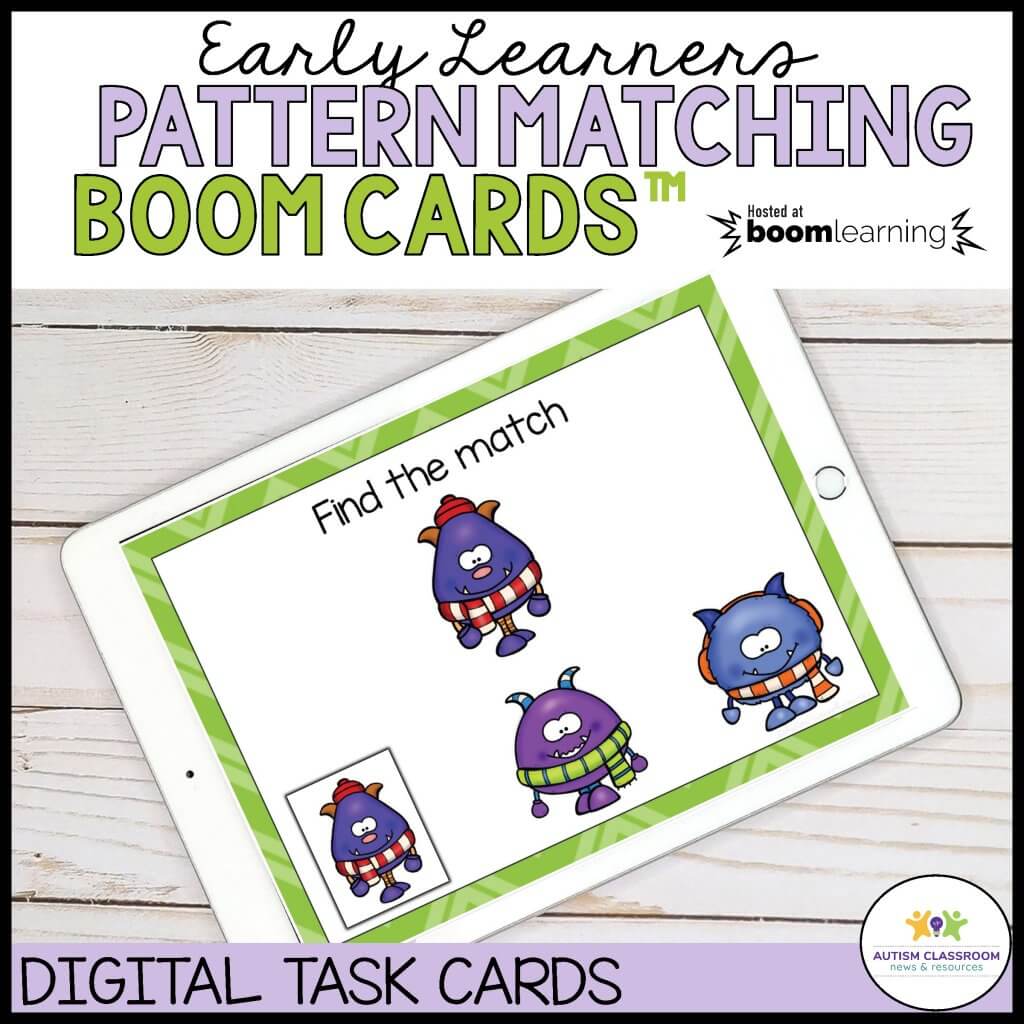 early learning pattern matching Boom Cards on Boom Learning. Digital Task Cards