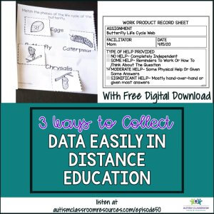 3 Ways to Collect Data Easily in Distance Learning. Autism Classroom Resources podcast episode 50