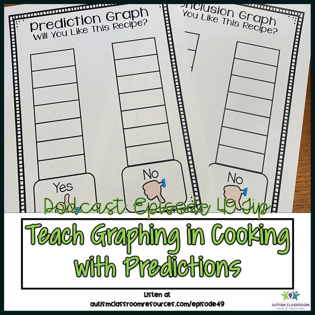 Teach Graphin in cooking with Predictions. Episode 49 tip Autism Classroom Resources Podcast