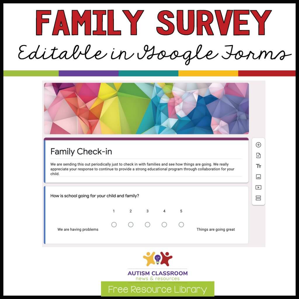 Family Survey Editable in Google Forms
