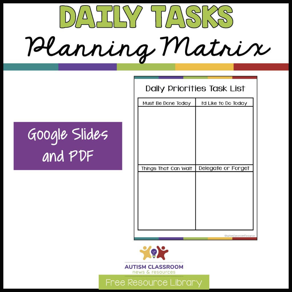 Daily Tasks Planning Matrix in Google Slides and PowerPoint