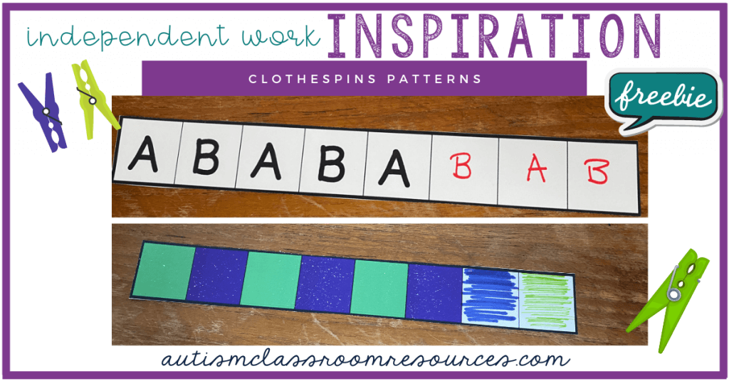 Independent work inspiration Clothespin Patterns