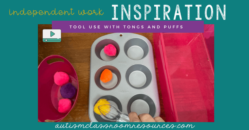 Independent Work Inspiration Pom Poms and Muffin Tins