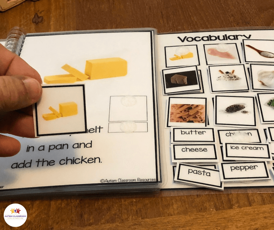 matching butter in interactive book