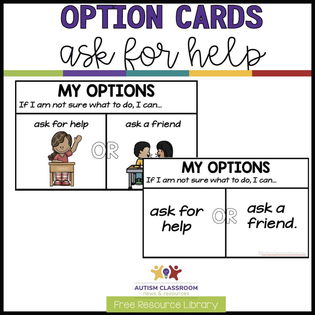 Option cards ask for help