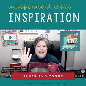 Independent Work Inspiration: Pom Poms and Tongs with Video Tutorial