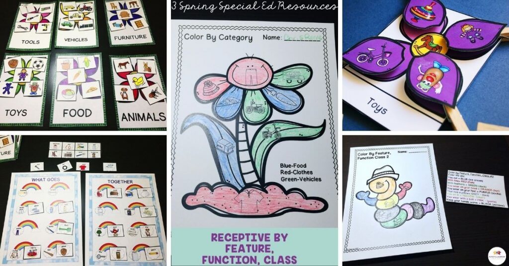 3 Spring Special Education Resources: Spring Receptive Vocabulary by Feature Function or Class