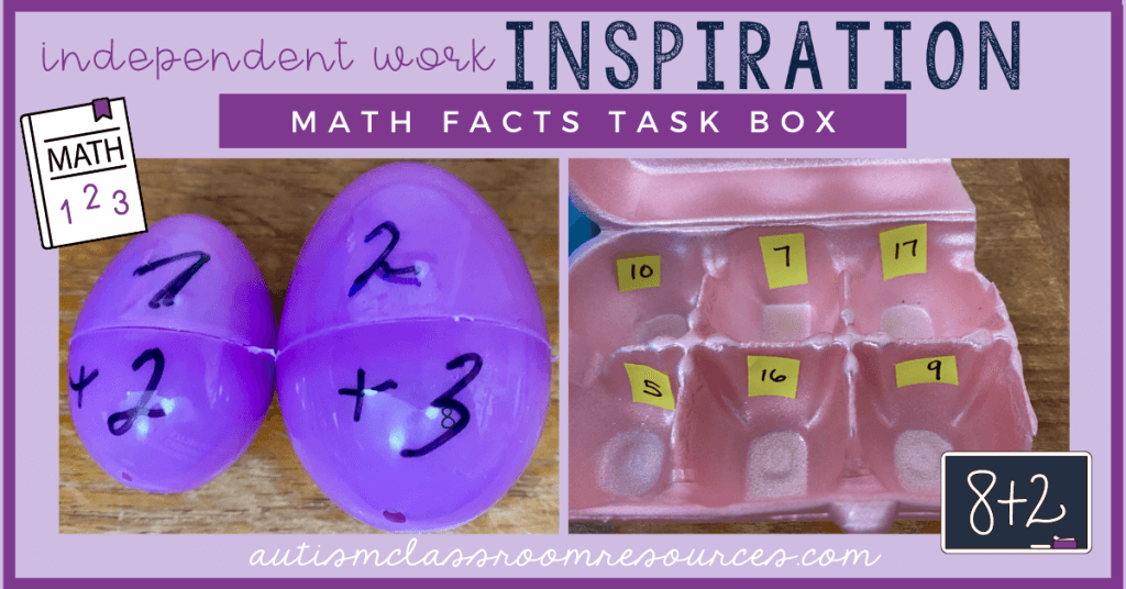 Math Facts Task Box Independent Work Inspiration