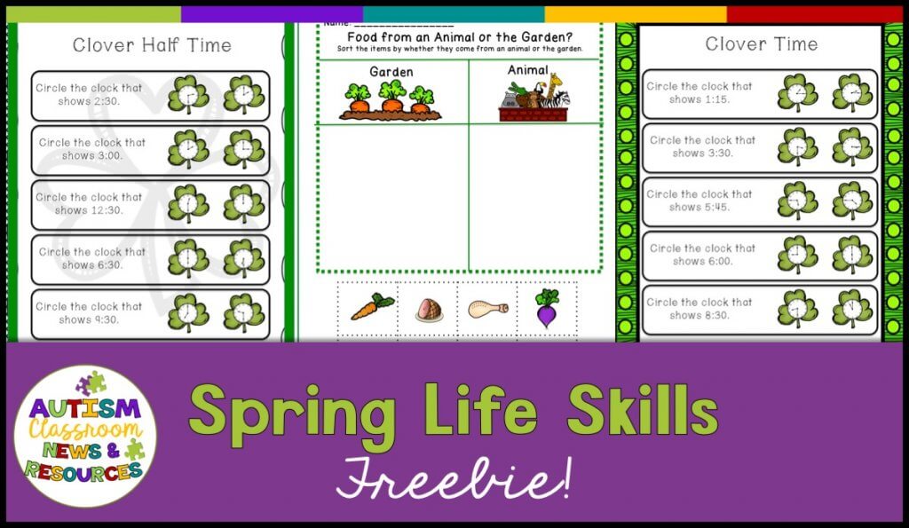 3 spring special education resources to engage students and save you time including a free one autism classroom resources