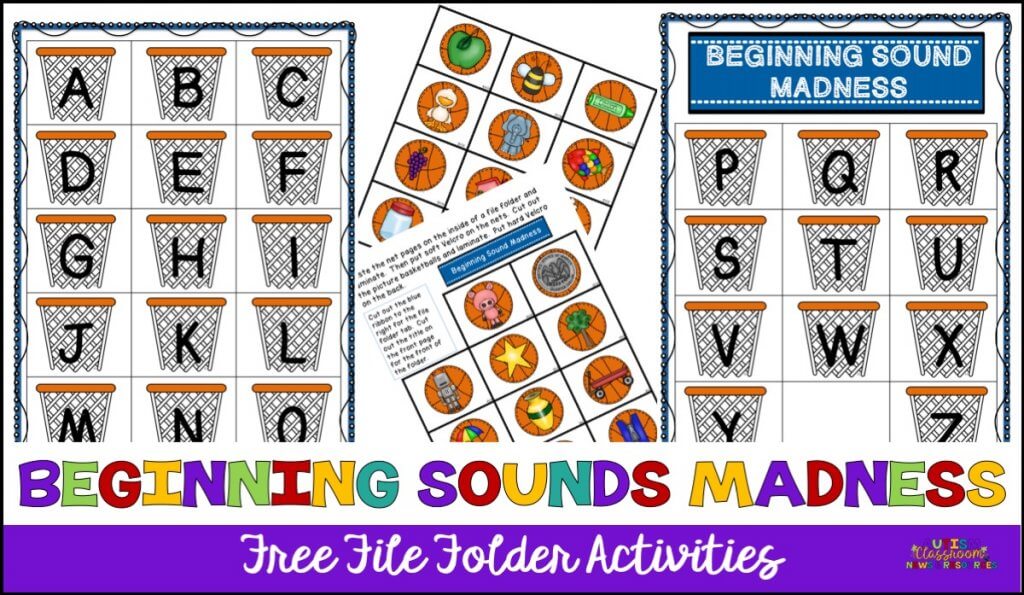 Beginning Sound Madness. File folder with pictures to match beginning letters to pictures