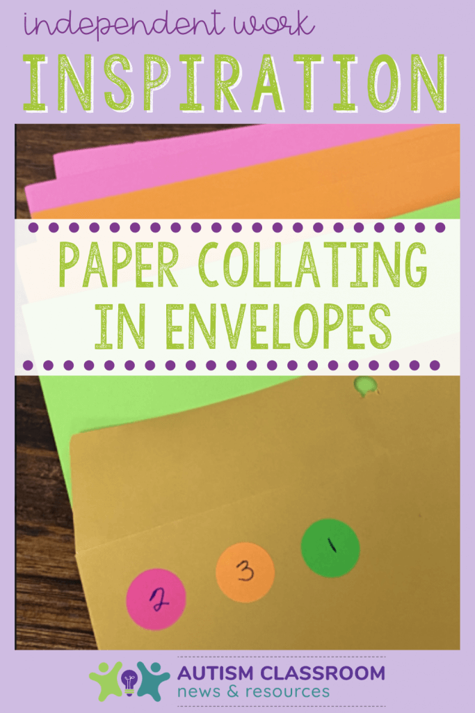 Independent Work Inspiration: Paper Collating in Envelopes: Easy Office Work Task