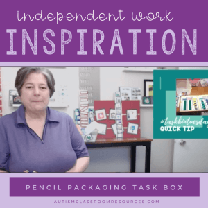 Independent Work Inspiration: Pencil Packaging Free Task Box Template