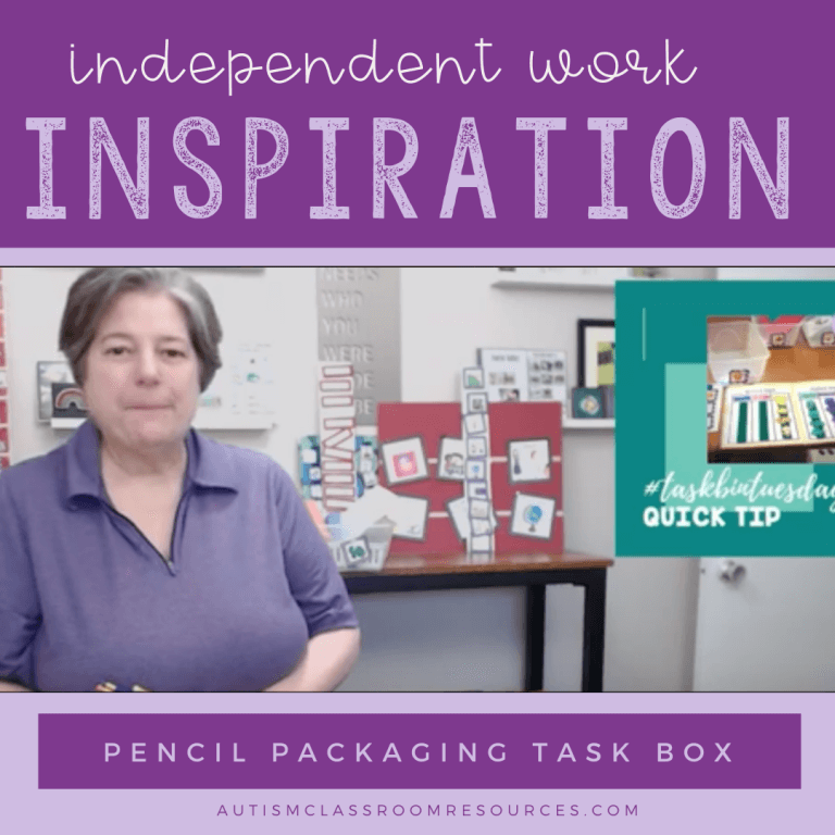 Independent Work Inspiration: Pencil Packaging Free Task Box Template
