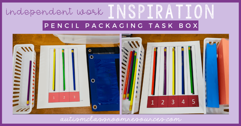 Independent Work Inspiration: Pencil Packaging Free Task Box Template