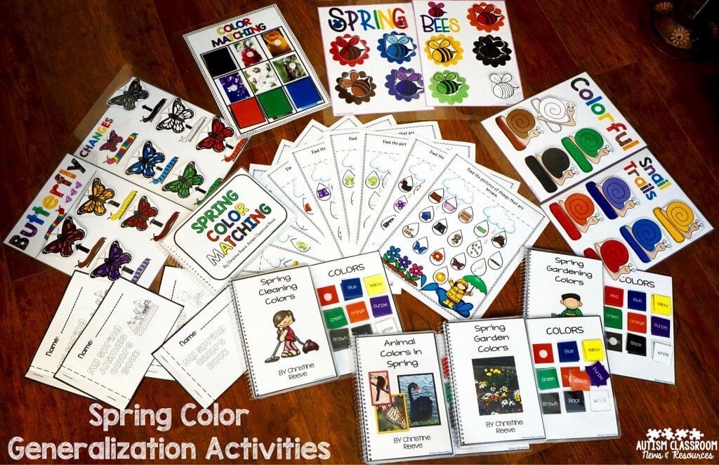 Spring Special Education Color Generalization Activities for Early Childhood