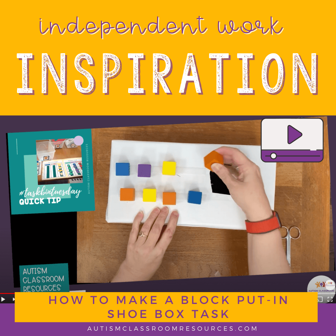Independent Work Inspiration: To Make a Block Put-In Shoebox Task