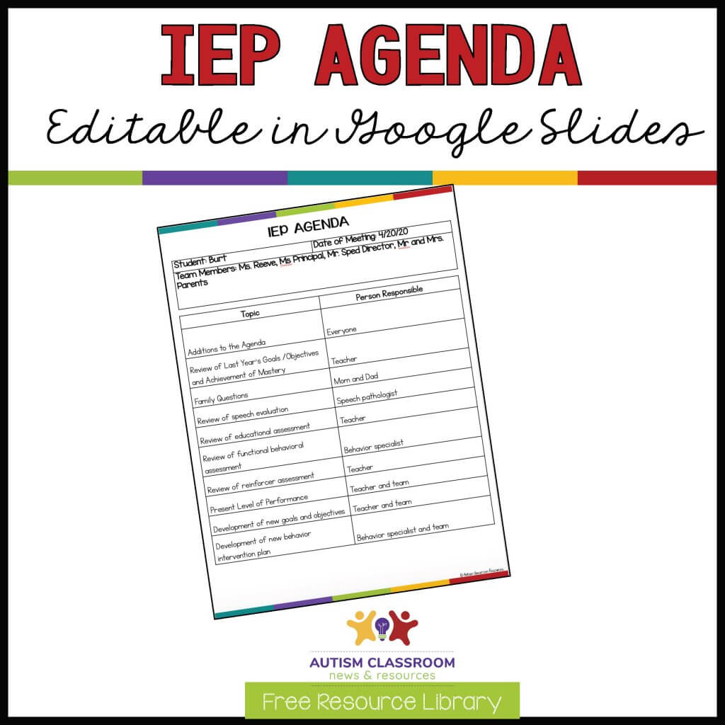 Iep Agenda Template