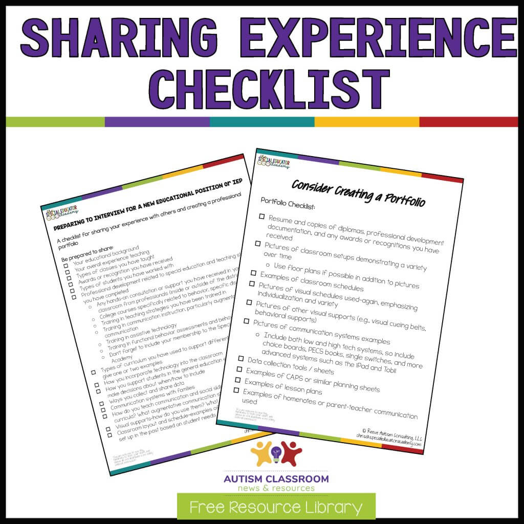 Portfolio checklist for your teacher interview