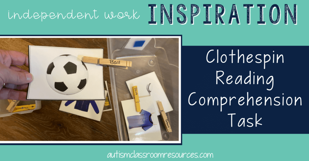 Match Words to Pictures with Clothespins: Independent Work Inspiration