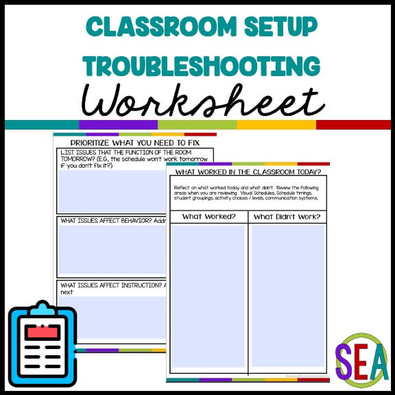 Classroom Setup Troubleshooting Worksheet From the Special Educator academy