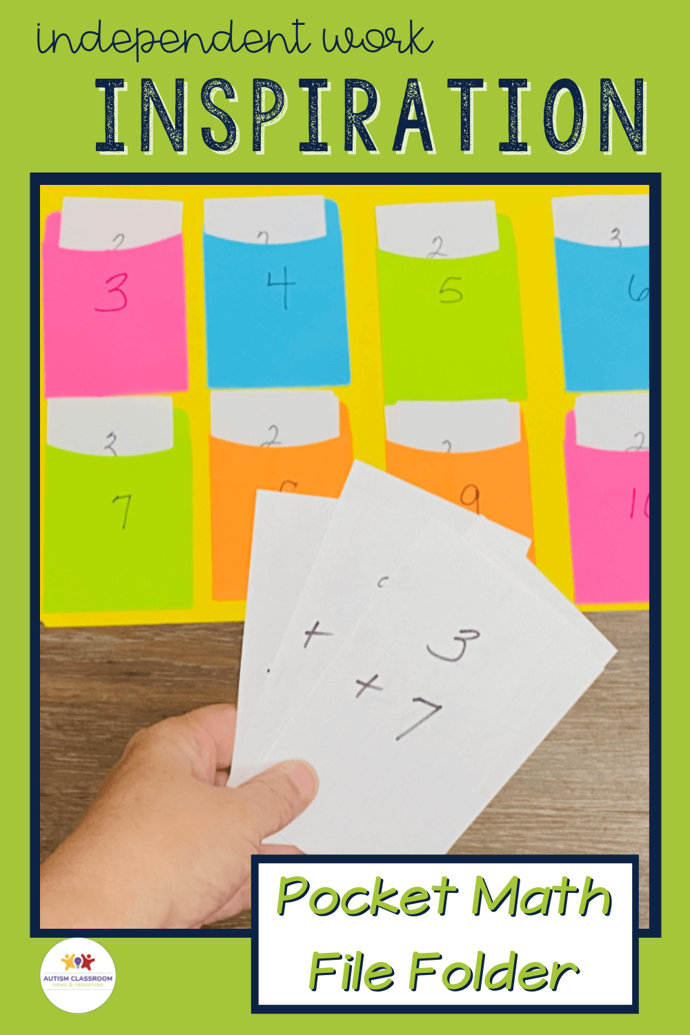 How to Make a Math File Folder Game for Independent Work Task Autism