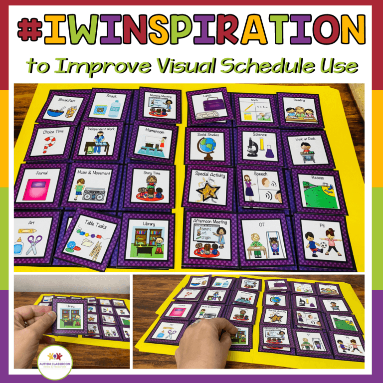Independent work inspiration: how to improve visual schedule use with this independent work task. [a picture of visual schedules pictures on a file folder matching].