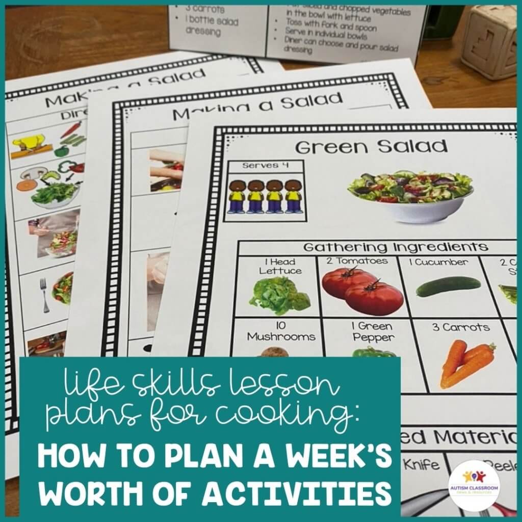 life skills lesson plans for cooking how to plan a week s worth of activities autism classroom resources