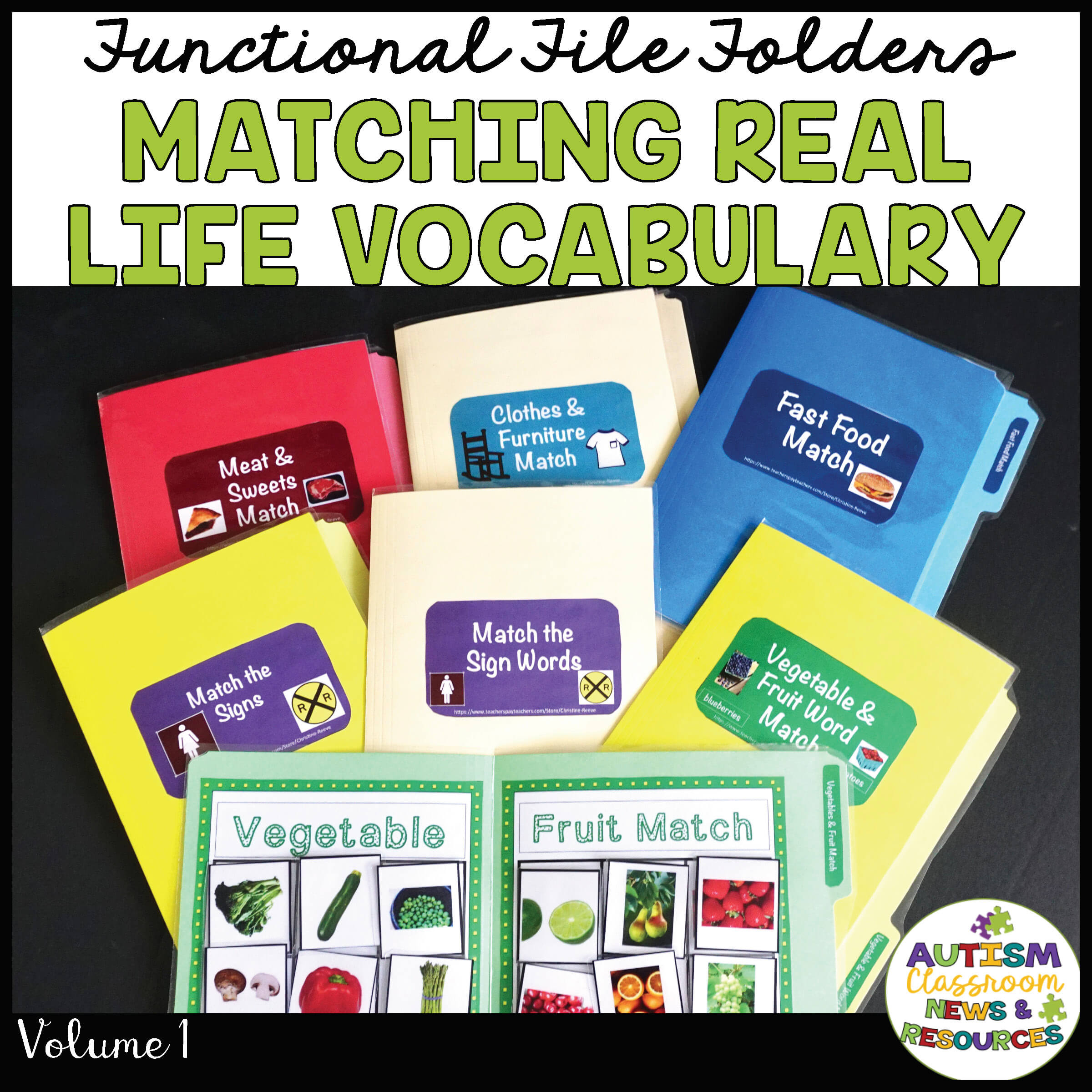 Things Around the House Adapted Vocabulary File Folder | Kindergarten Match
