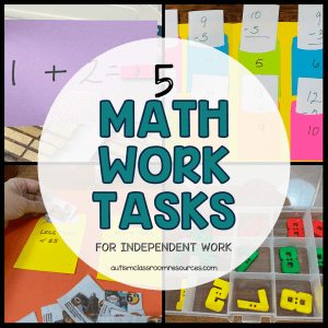 5 Math Work Tasks for Independent Work