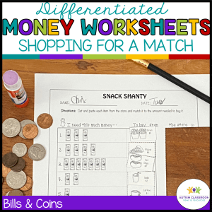 Differentiated Money Worksheets Shopping for a Match