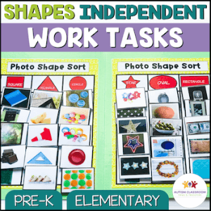 Shapes independent work tasks