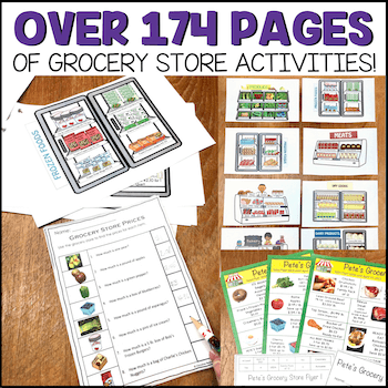 Grocery Store Math & Grocery Shopping Life Skills Special Education ...