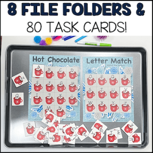 Winter File Folder Games Letter, Number & Color Matching Basic Skills ...