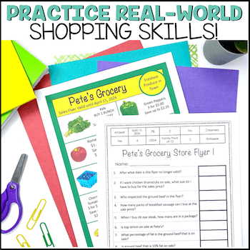 Grocery Store Math & Grocery Shopping Life Skills Special Education ...