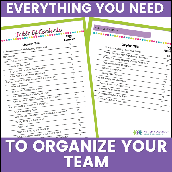 Paraprofessional Schedule - everything you need to organize your team