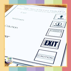 Level 1 Reading Comprehension of Community Signs Worksheets